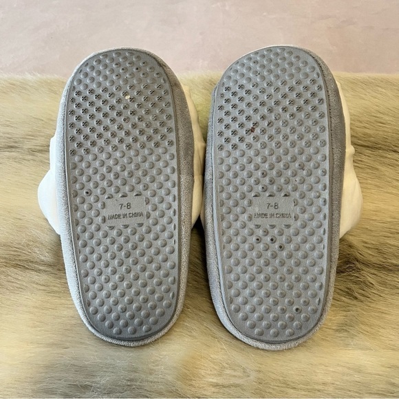 UNICORN Plush Slippers Rainbow Puffy Novelty Smiling Comfy Cozy Cute 7 8 White - Picture 5 of 15